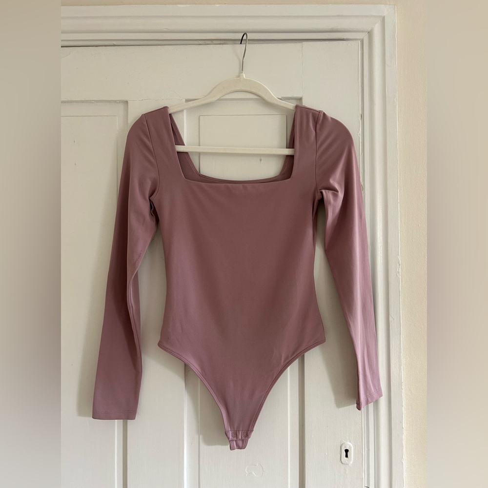Babaton Pink Long Sleeve Bodysuit
